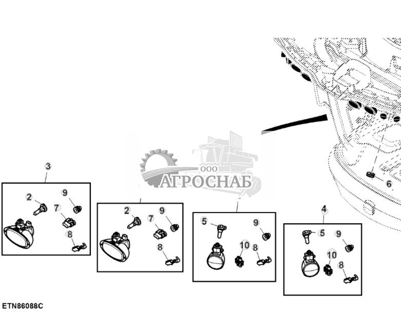 Световые приборы верхней облицовочной панели, галогенные - ST829069 406.jpg